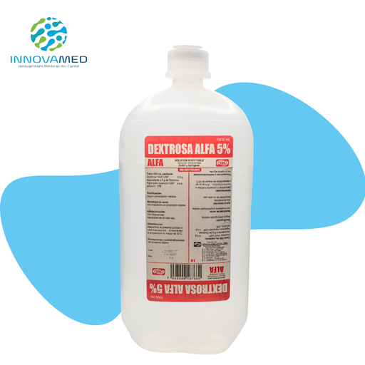 [DEXT101] Dextrosa al 5% en Frasco de 100ML Solución Inyectable  Alfa  