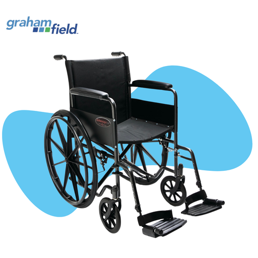 [3H020120] Silla de Ruedas con Brazo de Escritorio Desmontable, Reposapiés Abatible Desmontable LX 18X16 (Nylon)