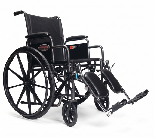 [3H020320] Silla de Ruedas LX 20X16 Brazo de escritorio desmontable, reposapiés abatible desmontable (Nylon)