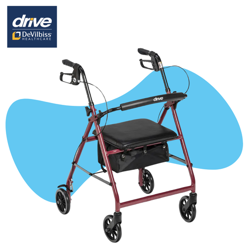 [R726BK] Andador de 4 Ruedas, Asiento y Freno drive