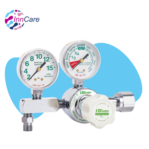 [INN-L054] Manómetro de Oxigeno con Doble Reloj para Pacientes 