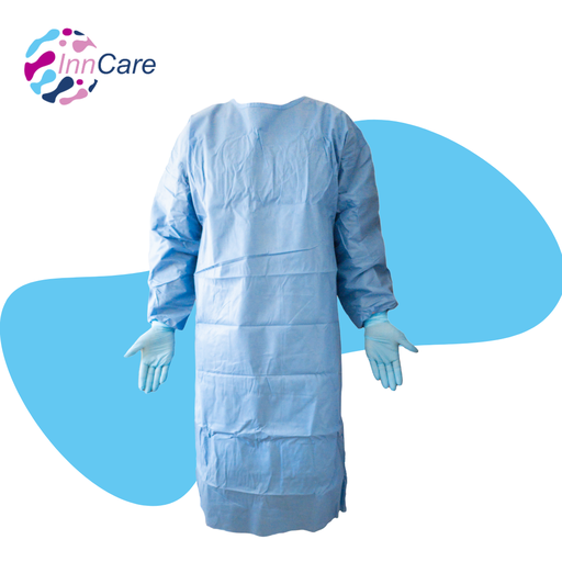 [INN-G012-R] Bata Quirurgica Reforzada Esteril  Manga Larga Con Puño Desechable InnCare 