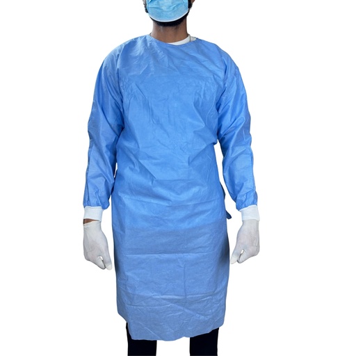 [INN-G012-R] Bata Quirurgica Reforzada Esteril  Manga Larga Con Puño Desechable InnCare 