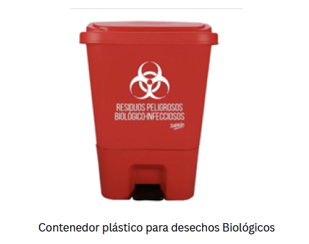 Zafacón de desechos Bioquimicos Rojo InnCare