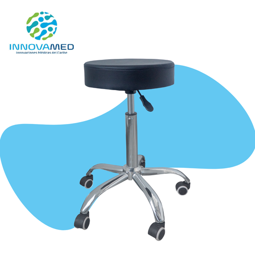 [INN-L091] Taburete Giratorio Acolchado Sin Espaldar con Ruedas  InnCare