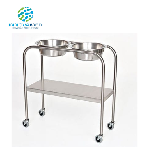 [INN-L093] Lavamanos Doble de Acero Inoxidable Rodable  InnCare
