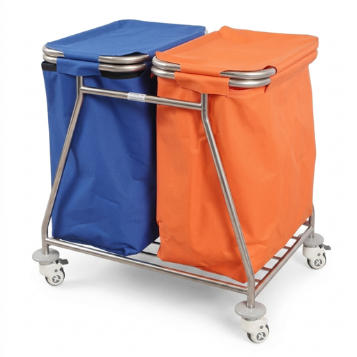[INN-L098] Carro de Lavanderia Para Ropa Sucia y Limpia de Dos Bolsas Rodable InnCare