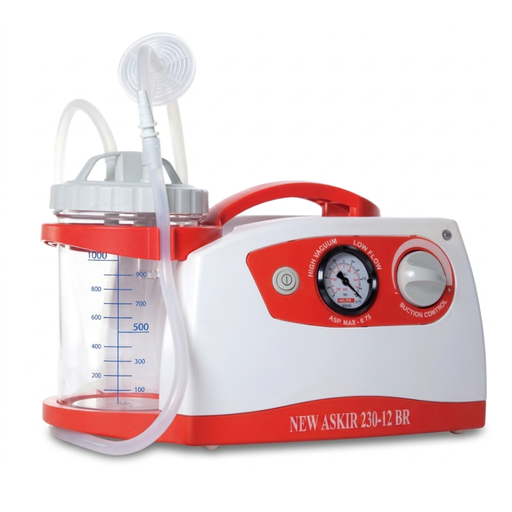 [ASKIR 36BR] Aspirador Quirúrgico Portátil con Frasco de 1000ml y Batería Recargable CA-MI