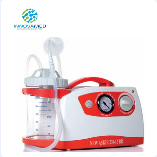 [ASKIR 36BR] Aspirador Quirúrgico Portátil con Frasco de 1000ml y Batería Recargable CA-MI